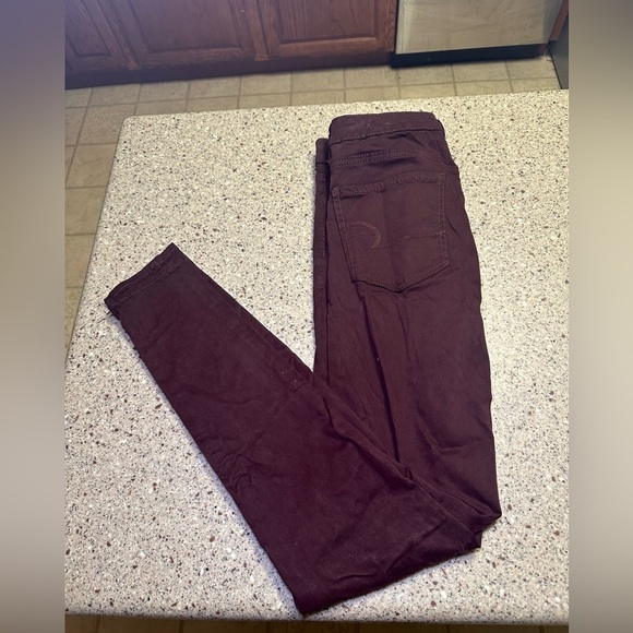 American Eagle Outfitters Denim - American Eagle 4 Long Maroon High-Rise Jegging